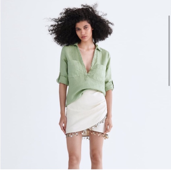 COPY - Zara NWT Linen short shirt - Picture 2 of 5